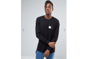Stussy Long Sleeve T-Shirt With Two Tone Back Print -Black